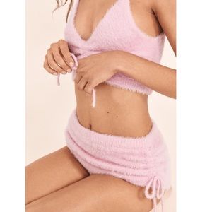 For Love & Lemons Fiona Set Pink XXS & XS NWOT
